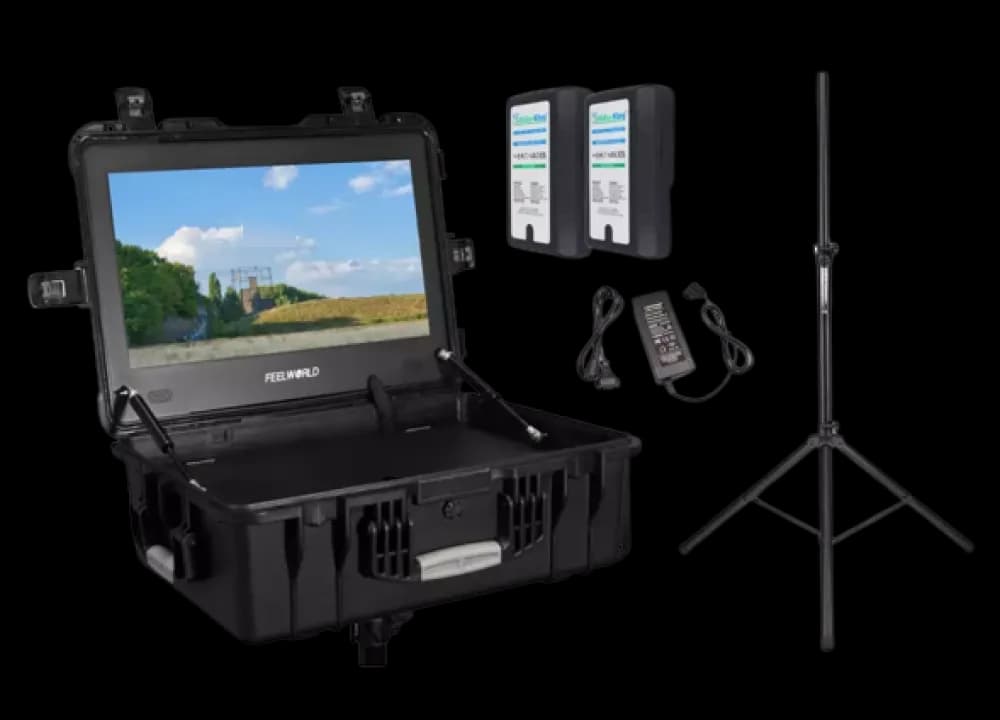Monitorkoffer-Set - 21,5" mit Akkus & Stativ