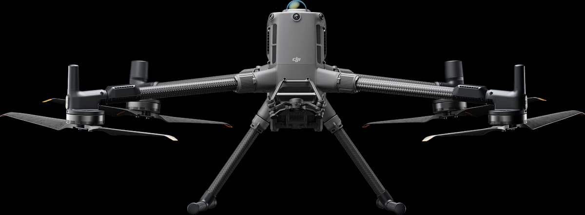 DJI Matrice 400 von vorn, mit zwei Gimbal-Nutzlasten