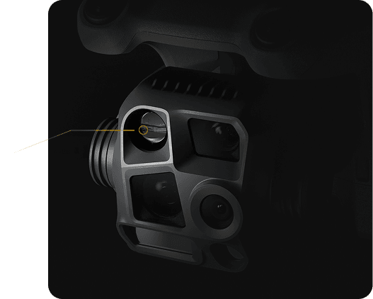 Gimbal der Matrice 4T, Markierung an der Wärmebildkamera